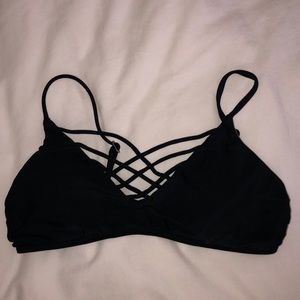 hollister criss cross swim suit top